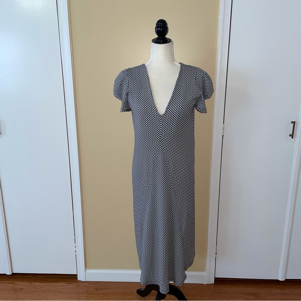 Zara Black & White Checker Print Dress - Picture 4 of 8